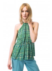 TOP WITH FITTED WAIST - LIGHT GREEN
