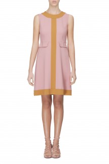 BICOLOUR VENT DRESS - POWDER PINK