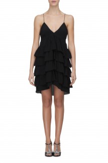 SILK DRESS WITH RUFFLE