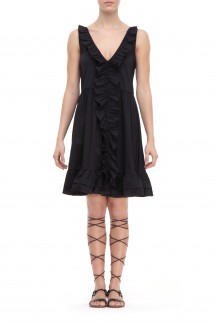 RUFFLE DRESS - NOIR