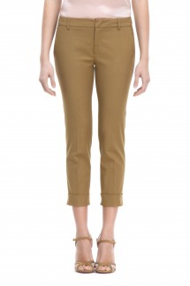 CHINO TROUSERS WITH TURN-UPS - KHAKI