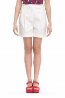 HIGH-WAIST BERMUDA SHORTS - IVORY