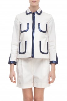 JACKET WITH TRIMS - IVORY