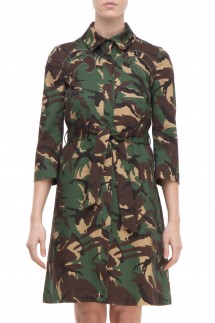 TRENCH COAT WITH PLEAT - CAMOUFLAGE