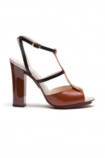 THREE-TONE SANDALS WITH FRINGE