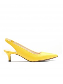 CAPRI NAPPA LEATHER CHANEL STYLE SHOES - YELLOW